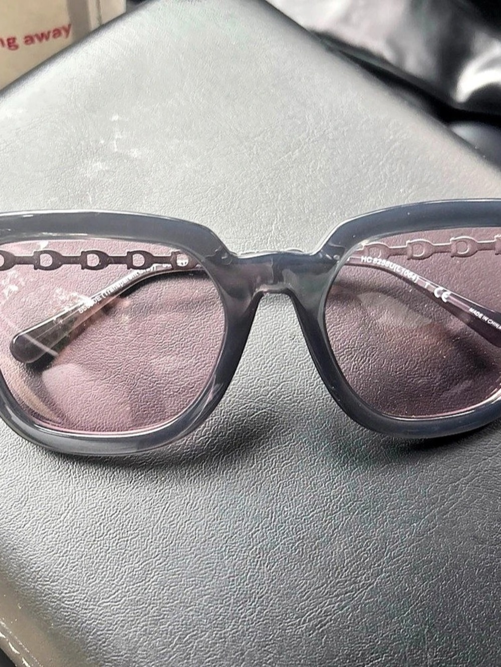 Coach HC 8258 Chain-Link Sunglasses in Black & Pink